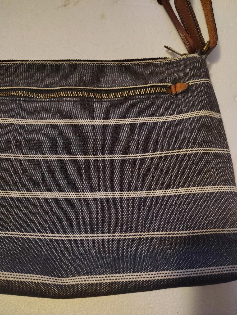 FOSSIL Kinley bohemian gray stripes Crossbody Bag womens - Picture 9 of 11
